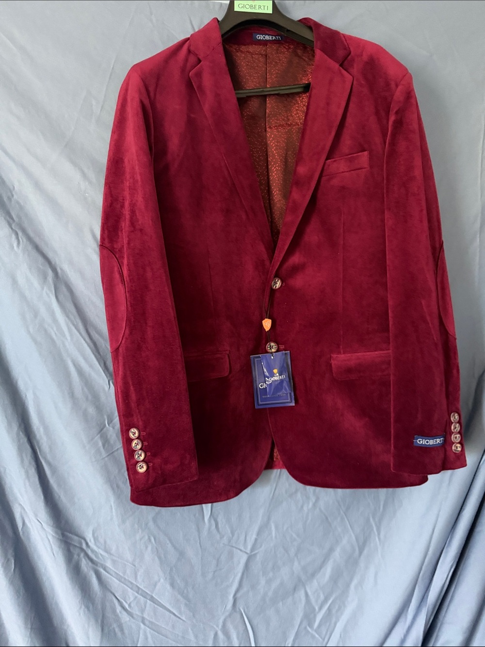 Gioberti Boy’s Wine Velvet Blazer - Single-Breasted Sport Coat